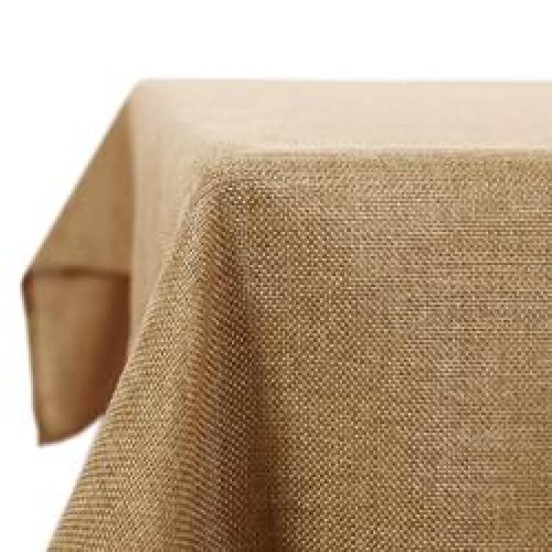 High Quality Decorative Square Faux Beige Linen Water Resistant Tablecloth for Kitchen Wedding Living Room