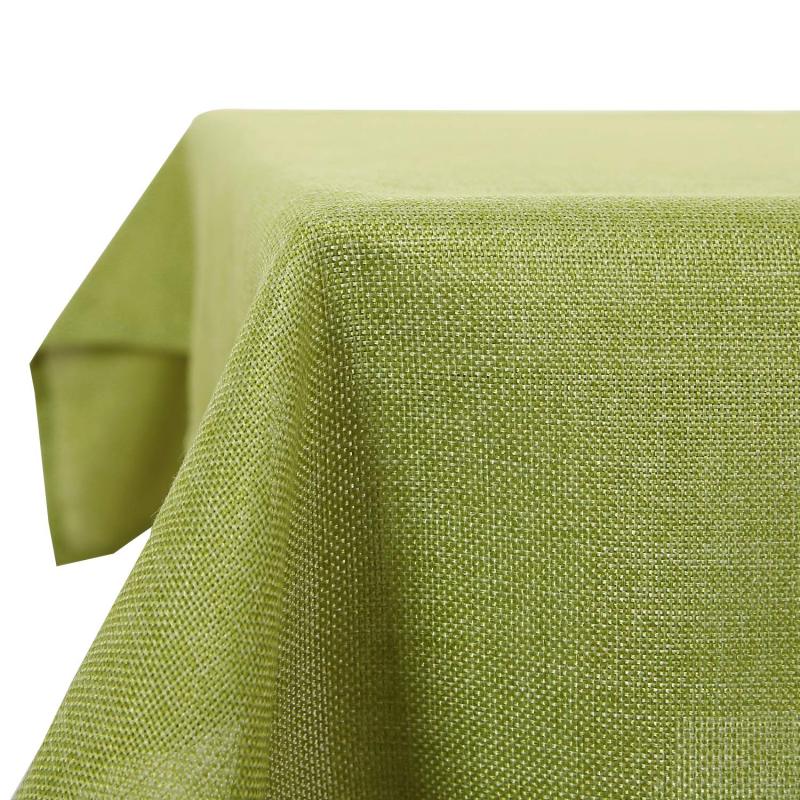 High Quality Decorative Square Faux Beige Linen Water Resistant Tablecloth for Kitchen Wedding Living Room