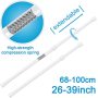 3 Pieces 60-110 cm Adjustable Telescopic Rod  No Drilling, Aluminium Clamp Curtain Rodfor Shower Curtain Door Curtains Window#