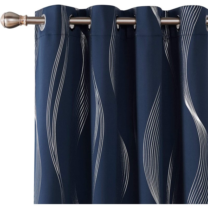 로드 포켓 단열 블랙아웃 타이업 셰이드 커튼, 벨벳 플로럴 프린트 커튼 무료 배송/