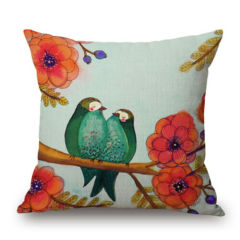 New Paintings Birds Cushion Cover Pillow Case Cotton Linen Sofa Car Home Decor,Latest Design Jacquard Cushion Cover/