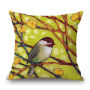 New Paintings Birds Cushion Cover Pillow Case Cotton Linen Sofa Car Home Decor,Latest Design Jacquard Cushion Cover/