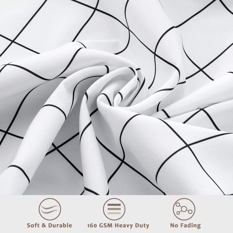 샤워 커튼 화이트 체크 스트라이프 모던 욕실 욕조 방수 샤워 커튼 대형 와이드 샤워 커튼