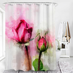 Pink Shower Curtain Large Bath Single Printing Waterproof for Bathroom Decor Rideau De Douche Gifts