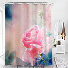 Pink Shower Curtain Large Bath Single Printing Waterproof for Bathroom Decor Rideau De Douche Gifts