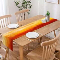 Wholesale Jacrane Orange Fall Abstract Design Colorful Polyester table runner custom For Kitchen Table Cover