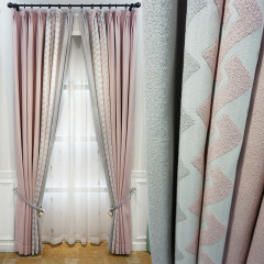 Wholesale Nordic Style Cotton And Linen Seamless Blackout Curtain /