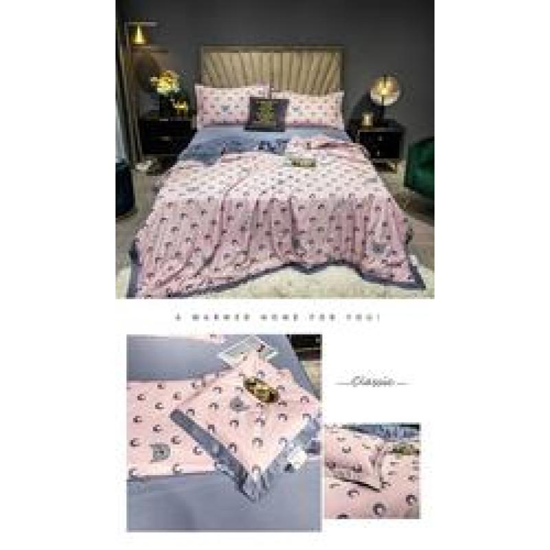 도매 럭셔리 실크 침구 이불 세트, 4 pcs 시원한 느낌 여름 사용 얇은 이불 침대 시트 침구 세트/