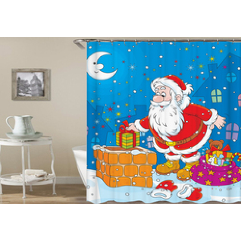 drop shipping High Quality Waterproof Bathroom Curtains Christmas Santa Claus Shower Curtain #