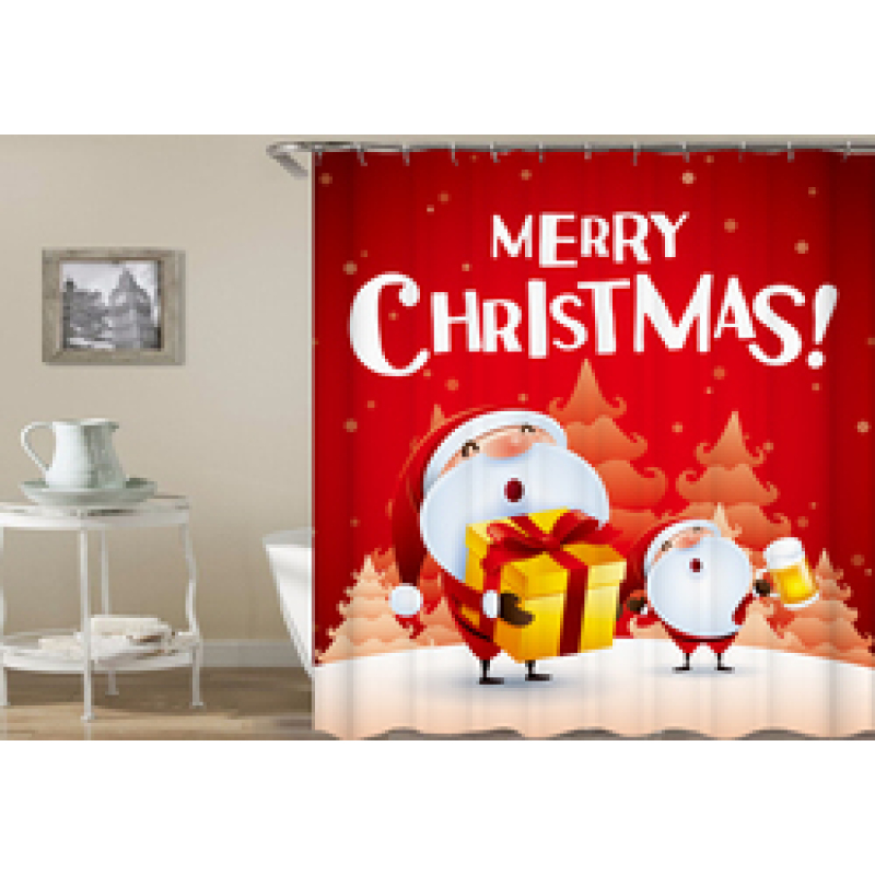 drop shipping High Quality Waterproof Bathroom Curtains Christmas Santa Claus Shower Curtain #