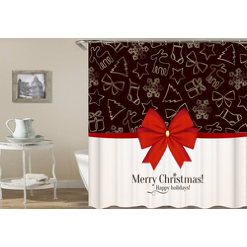 drop shipping High Quality Waterproof Bathroom Curtains Christmas Santa Claus Shower Curtain #