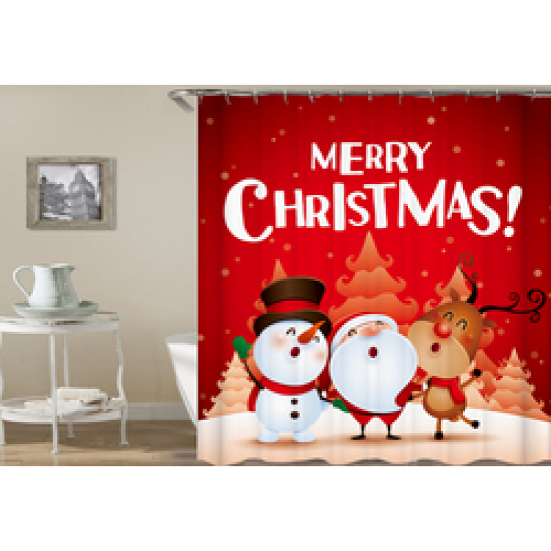 drop shipping High Quality Waterproof Bathroom Curtains Christmas Santa Claus Shower Curtain #