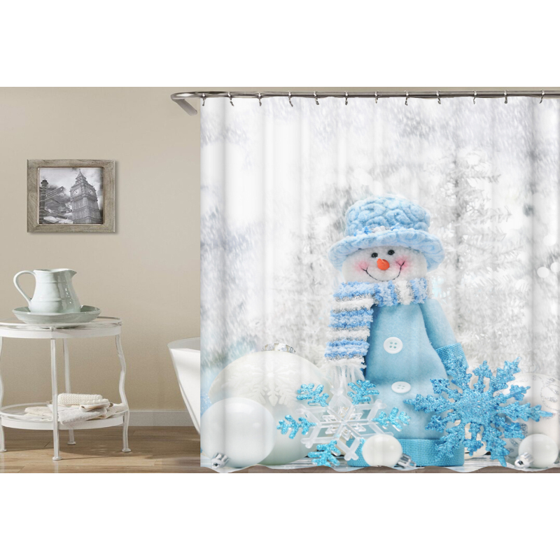 drop shipping High Quality Waterproof Bathroom Curtains Christmas Santa Claus Shower Curtain #