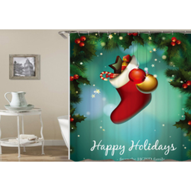 drop shipping High Quality Waterproof Bathroom Curtains Christmas Santa Claus Shower Curtain #