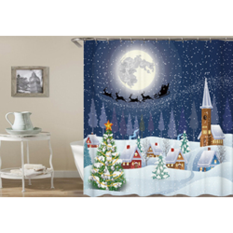 drop shipping High Quality Waterproof Bathroom Curtains Christmas Santa Claus Shower Curtain #