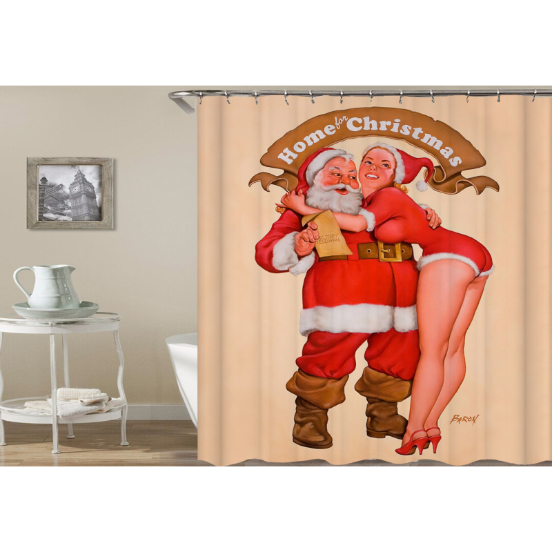 drop shipping High Quality Waterproof Bathroom Curtains Christmas Santa Claus Shower Curtain #