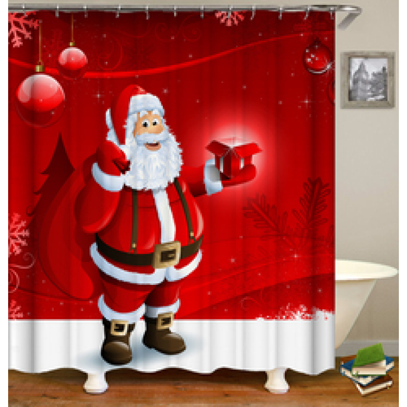 drop shipping High Quality Waterproof Bathroom Curtains Christmas Santa Claus Shower Curtain #