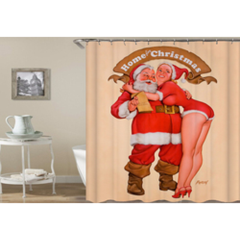 drop shipping High Quality Waterproof Bathroom Curtains Christmas Santa Claus Shower Curtain #