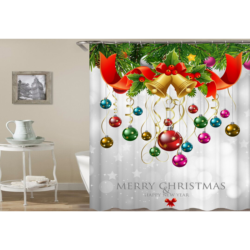 drop shipping High Quality Waterproof Bathroom Curtains Christmas Santa Claus Shower Curtain #