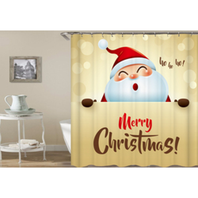 drop shipping High Quality Waterproof Bathroom Curtains Christmas Santa Claus Shower Curtain #