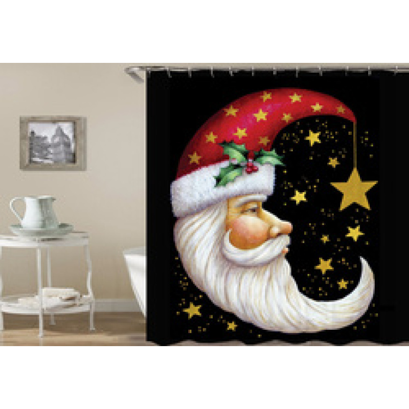 drop shipping High Quality Waterproof Bathroom Curtains Christmas Santa Claus Shower Curtain #
