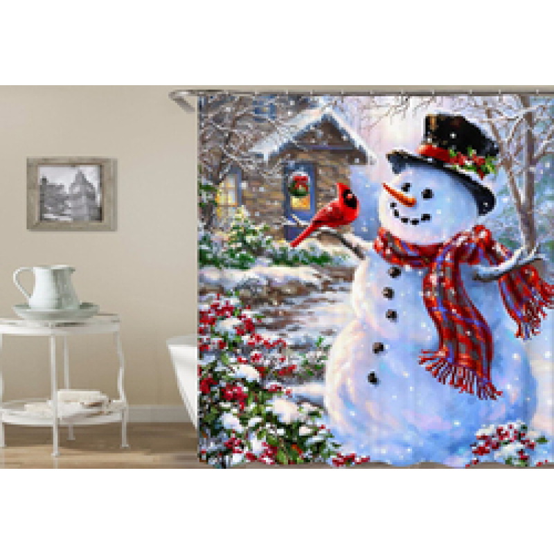 drop shipping High Quality Waterproof Bathroom Curtains Christmas Santa Claus Shower Curtain #