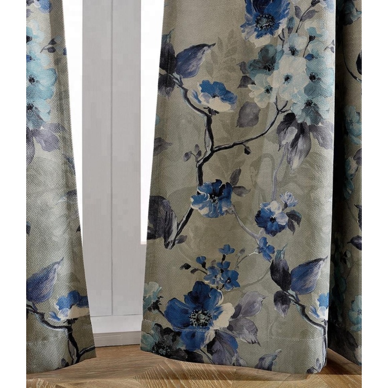 sinicism blue and white porcelain pattern room darkening window curtains