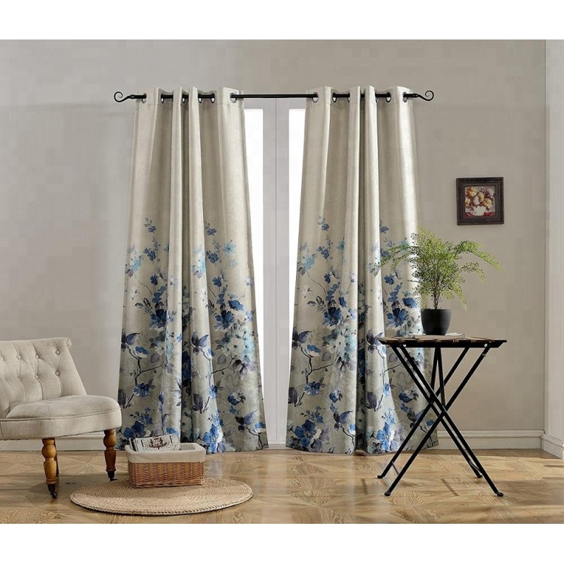 sinicism blue and white porcelain pattern room darkening window curtains