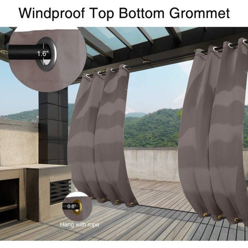 Light Filtering patio waterproof curtains outdoors, Perfect fit for doorway between family room romain outdoor curtain *