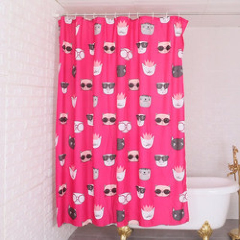 Ensemble de rideau de douche épais et imperméable pour salle de bain, rideau de douche à tige droite sans perforation pour salle de bain/