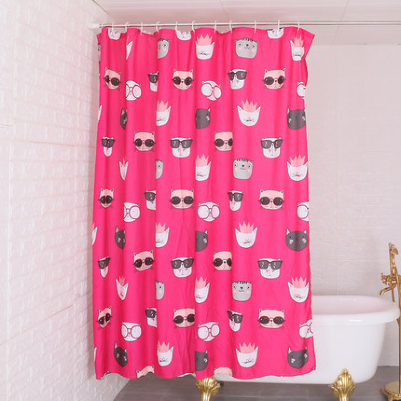 Ensemble de rideau de douche épais et imperméable pour salle de bain, rideau de douche à tige droite sans perforation pour salle de bain/