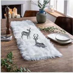High Quality Modern Small Fur White Thanksgiving Table Runners for Christmas Wedding Party Holiday Birthday Home Farmhouse