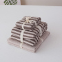 4 Piece Suit Bedding Set 100% Cotton, Japanese Knit Striped Bedsheets Bedding Sets/