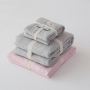 4 Piece Suit Bedding Set 100% Cotton, Japanese Knit Striped Bedsheets Bedding Sets/