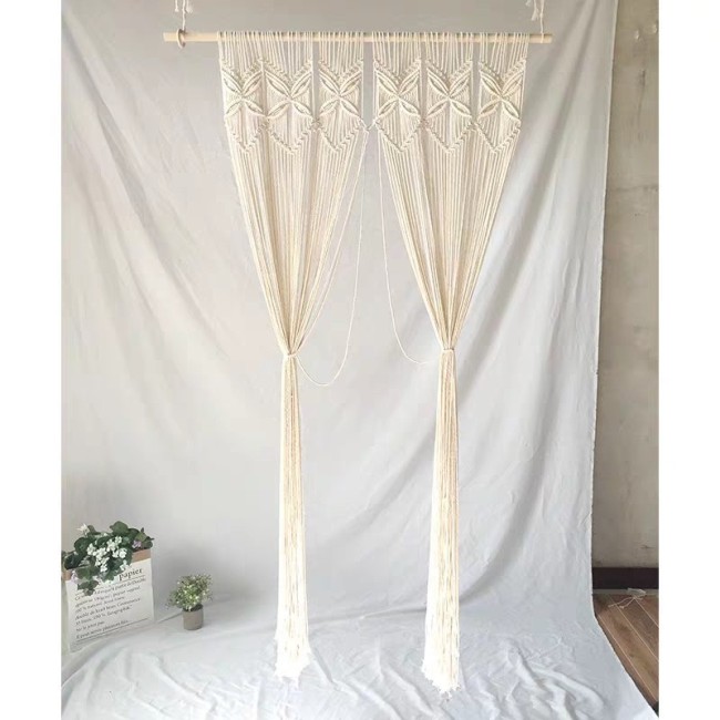 Manufacturers handmade cotton rope woven tapestry curtains, fabric home decoration curtains, a variety of Nordic bohemian styles