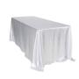 Custom 145 x 320 cm  Rectangular White Satin Tablecloth for Wedding Banquet The Best Choice for party