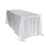 Custom 145 x 320 cm  Rectangular White Satin Tablecloth for Wedding Banquet The Best Choice for party