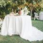Custom 145 x 320 cm  Rectangular White Satin Tablecloth for Wedding Banquet The Best Choice for party