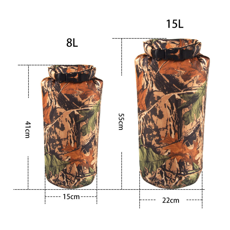 Amazon 190T polyester taffeta Outdoor rafting waterproof 15L Portable Compression Swimming package moisture-proof storage bag