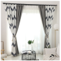 2019 Top Quality 100% Polyester Online Store Black White Striped Curtains Printed