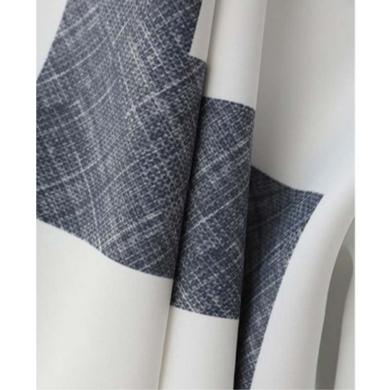2019 Top Quality 100% Polyester Online Store Black White Striped Curtains Printed