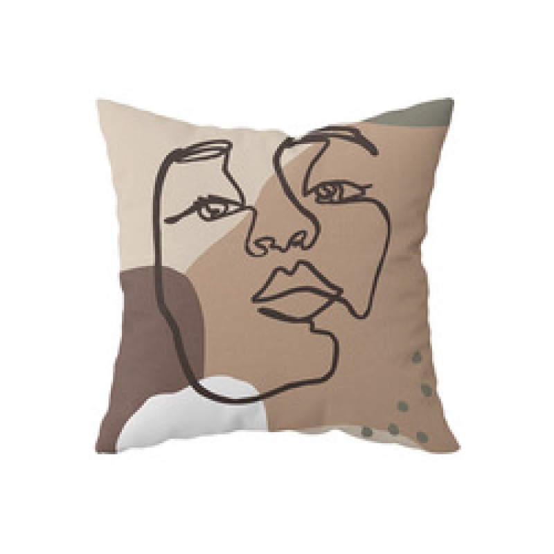Hot Selling Abstract Human Face Line Girl Home Decorative Cushion Cover, Modern Design Square Cafe Pillow Cushion Cover/