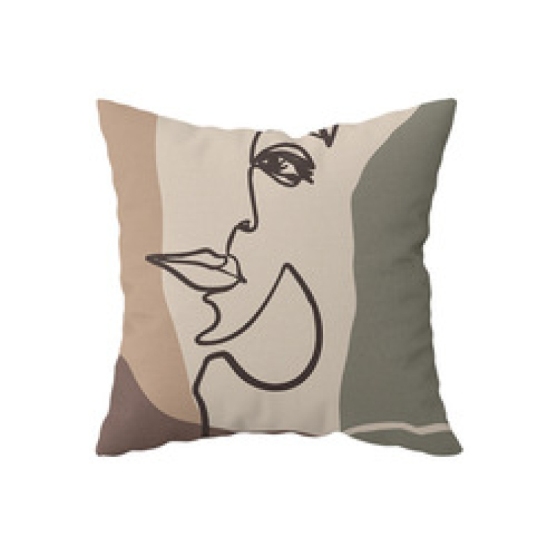 Hot Selling Abstract Human Face Line Girl Home Decorative Cushion Cover, Modern Design Square Cafe Pillow Cushion Cover/