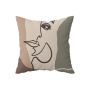 Hot Selling Abstract Human Face Line Girl Home Decorative Cushion Cover, Modern Design Square Cafe Pillow Cushion Cover/