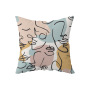 Hot Selling Abstract Human Face Line Girl Home Decorative Cushion Cover, Modern Design Square Cafe Pillow Cushion Cover/