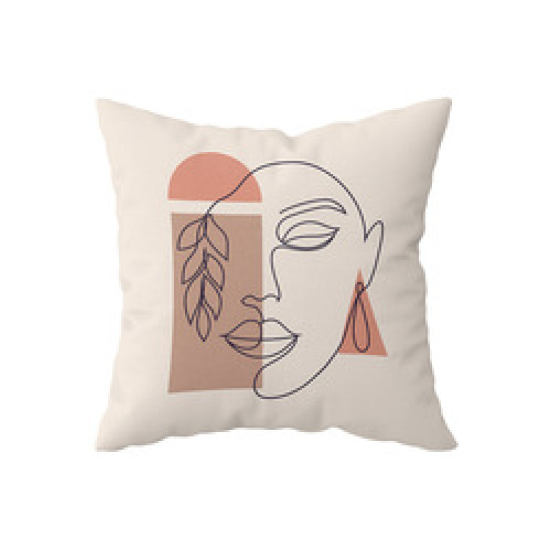 Hot Selling Abstract Human Face Line Girl Home Decorative Cushion Cover, Modern Design Square Cafe Pillow Cushion Cover/