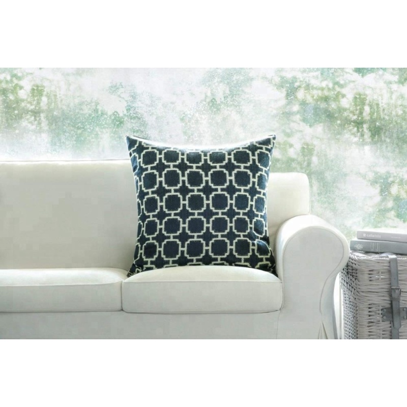 Custom new fashion square home decor luxury linen print cushion cover