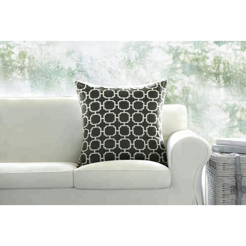 Custom new fashion square home decor luxury linen print cushion cover