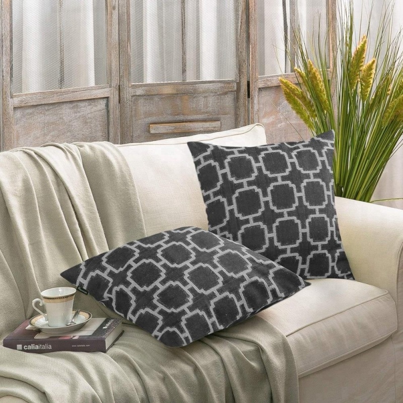 Custom new fashion square home decor luxury linen print cushion cover