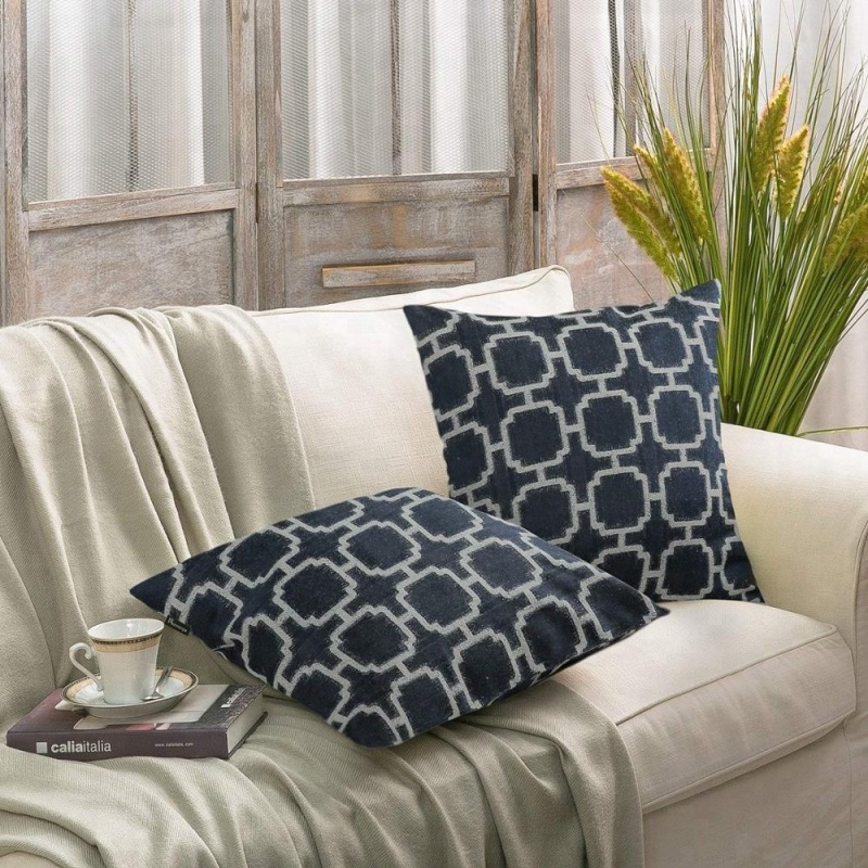 Custom new fashion square home decor luxury linen print cushion cover